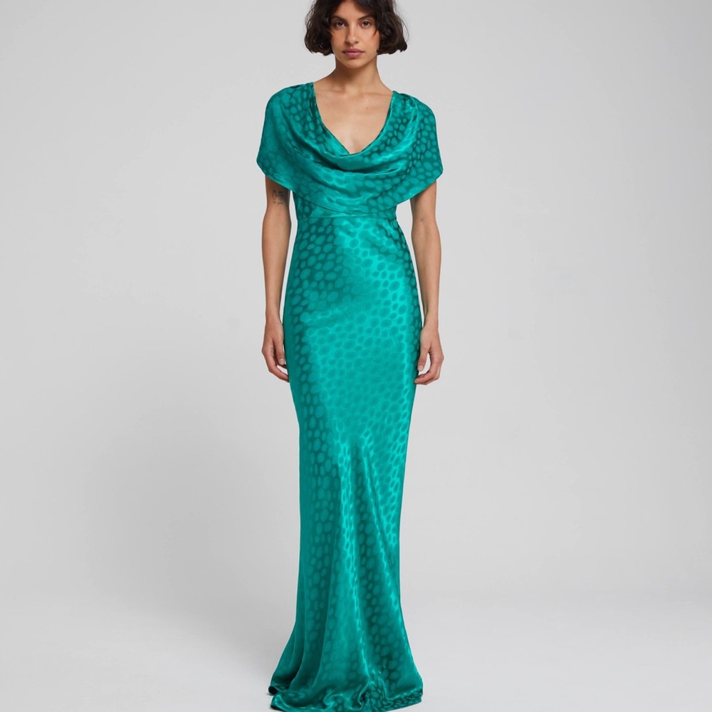 Rat & Boa Teal Satin Dress